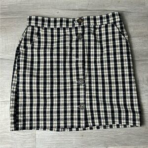 Hollister Black and Yellow Checkered Skirt